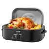 VEVOR Roaster Oven, 18QT Fast-Cooking Turkey Roaster, 150-450 Fahrenheit Adjustable Temp Turkey Oven with Self-Basting Lid, Removable Pan and Rack