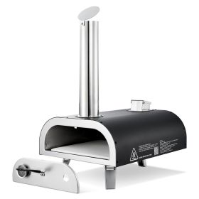 VEVOR Dual Fuel Pizza Oven Outdoor, 12 in Wood Fire & Propane Gas Pizza Oven, Portable Pellet & Propane Pizza-Maker with Thermometer