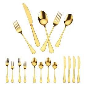 VEVOR 100-Piece Gold Silverware Set, Food-Grade Stainless Steel Flatware Utensils for 20, Mirror Finished Cutlery Set