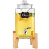 VEVOR Beverage Dispenser, 1.5 Gallon Drink Dispensers for Parties, 2PC,Glass Juice Dispenser with Stand, Stainless Steel Spigot