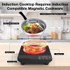 Induction Cooktop,1800W Portable Induction Burner & 10 Inch Fry Pan,110V-120V Hot Plate for Home, Electric Cooktop with 8 Power & 8 Temperature Levels