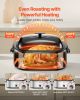 VEVOR Roaster Oven, 24QT Electric Turkey Roaster Oven, 150-450 Fahrenheit Adjustable Temp Electric Roasting Pan with 3 Bin Buffet Server