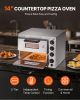 VEVOR Commercial Pizza Oven Countertop, 14-Inch Double Deck Layer, Stainless Steel Electric Pizza Oven with Stone and Handle