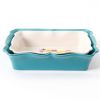2-Piece Rectangular Ruffle Top Ceramic Bakeware Set