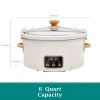 6 Qt Digital Slow Cooker with Locking Lid, Linen Speckle