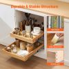 VEVOR 2 Tier Pull Out Cabinet Organizer, 20"W x 21"D Cabinet Drawer, Soft Close Slide out Shelf, Heavy-Duty Sliding Wood Drawer