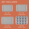 4 Pcs Nonstick Bakeware Set, Dishwasher Safe and Oven Safe to 450°F, Gray