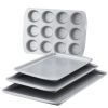 4 Pcs Nonstick Bakeware Set, Dishwasher Safe and Oven Safe to 450°F, Gray