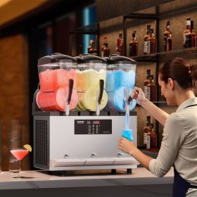 12Lx3 Tank Commercial Slushy Machine Margarita Smoothie Frozen Drink Maker (Option: Black)