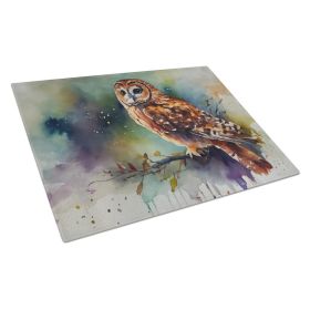 NEW Tawny Owl Glass Cutting Board Decorative Tempered Glass Kitchen Cutting and Serving Board Large Size Chopping Board (Option: default)