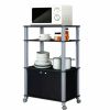 Modern 3-Shelf Kitchen Baker’s Rack Cart on Wheels in Wood Finish