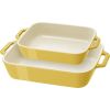 2 Piece Ceramic Stoneware Bakeware Casserole Baking Dish Set