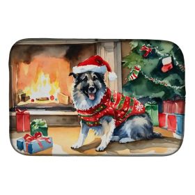 Norwegian Elkhound Cozy Christmas Dish Drying Mat Absorbent Dish Drying Mat Pad for Kitchen Counter Dish Drainer Mat for Countertop, 14 x 21", Mu (Option: default)