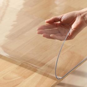 Clear Table Protector Mat -1.5mm Thickness Waterproof Heavy Duty PVC Table Cover For Dining Table & Kitchen (Option: 1.5mm-28x59inches)