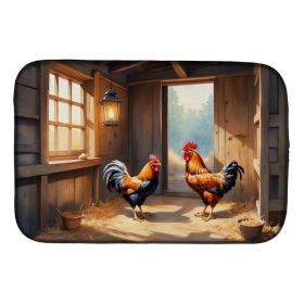 Chickens in the Coop Dish Drying Mat Absorbent Dish Drying Mat Pad for Kitchen Counter Dish Drainer Mat for Countertop, 14 x 21", Multicolor (Option: default)